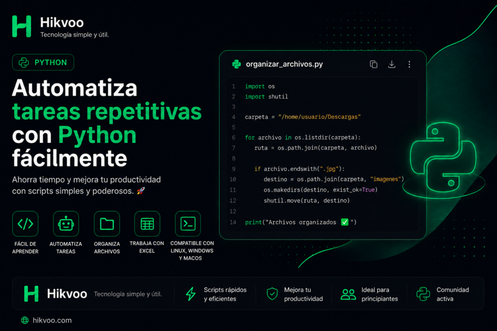 Automatiza tareas con Python fácilmente