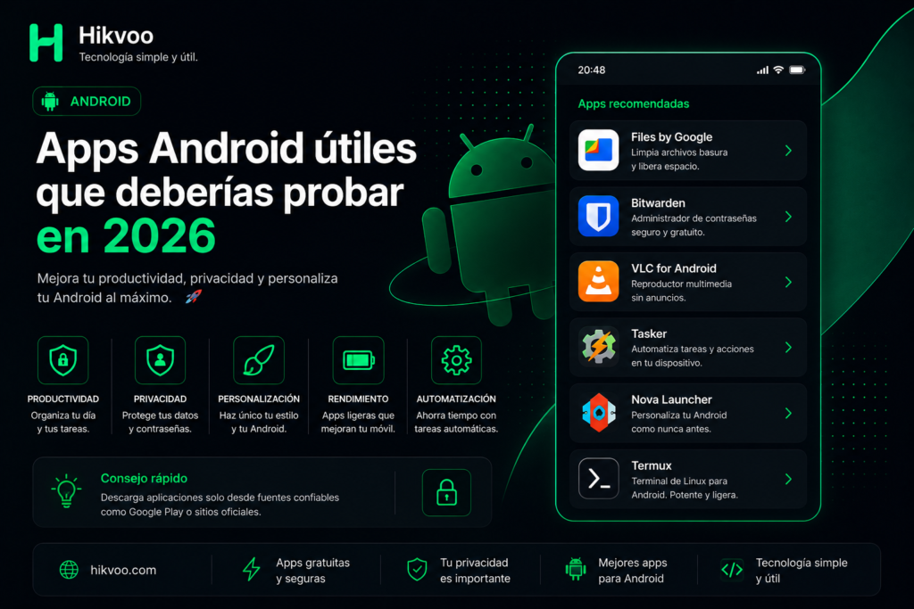 Apps Android útiles que deberías probar en 2026