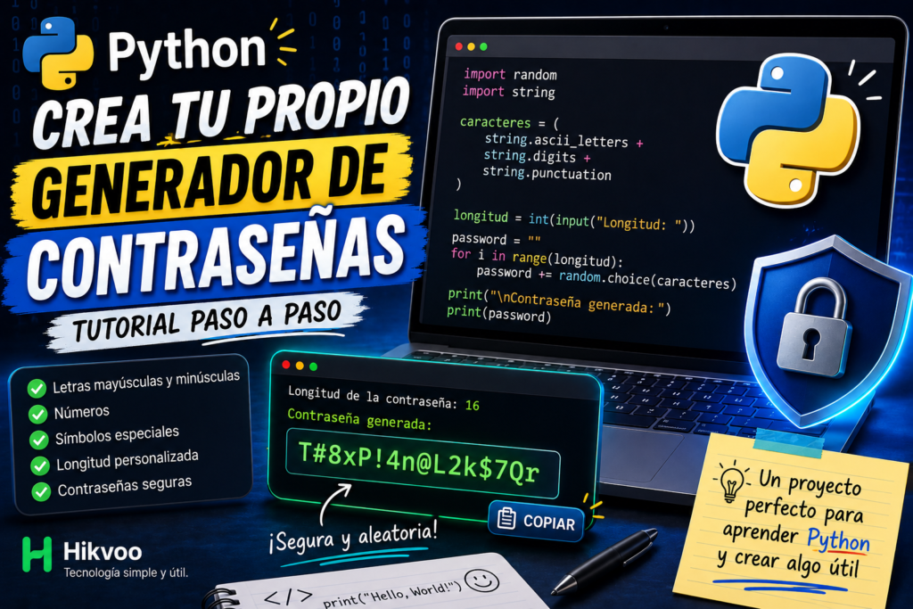 Cómo crear un generador de contraseñas en Python paso a paso